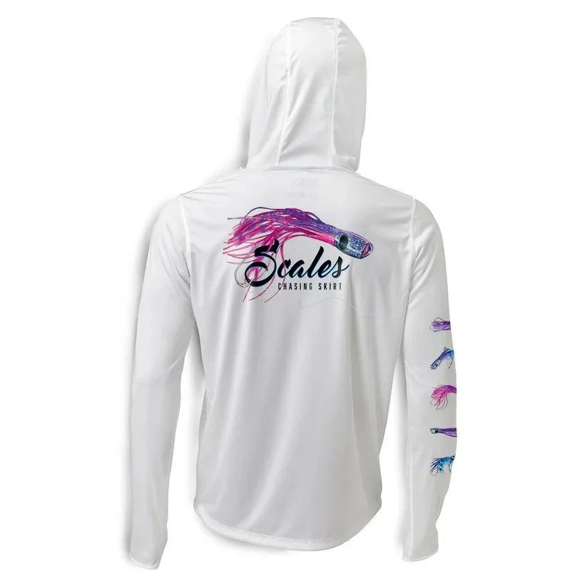 Scales Chasing Skirts Hooded Performance - White