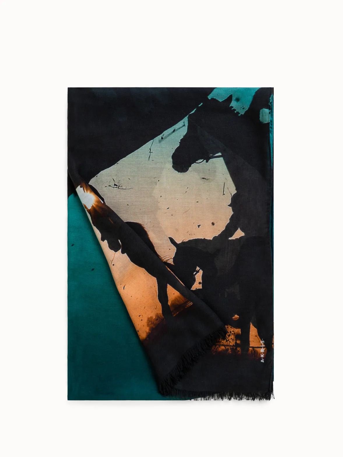 Scarf Cashmere Silk Turf Print