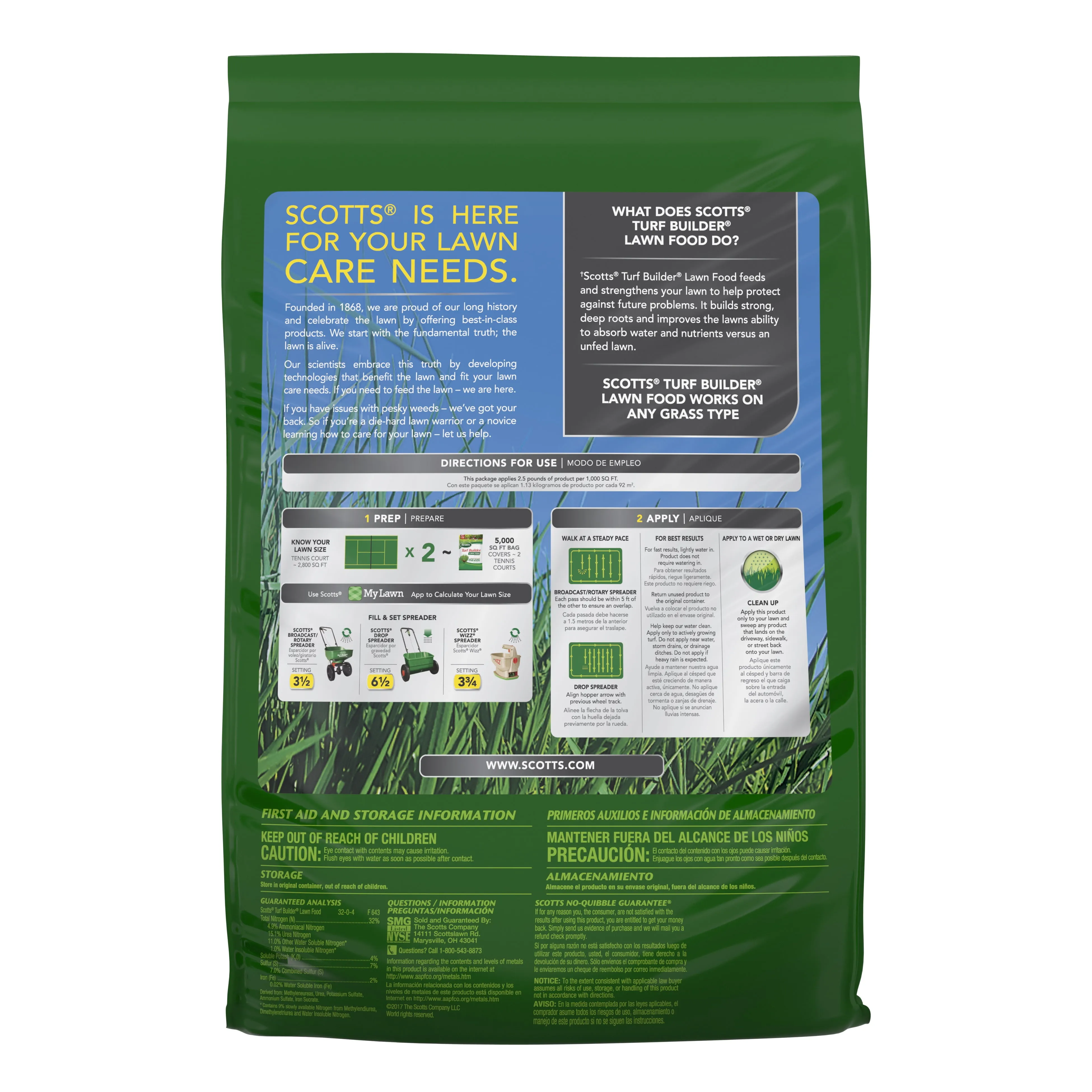 Scotts Turf Builder Lawn Food Northern 12.5 lbs., Covers 5,000 sq. ft.