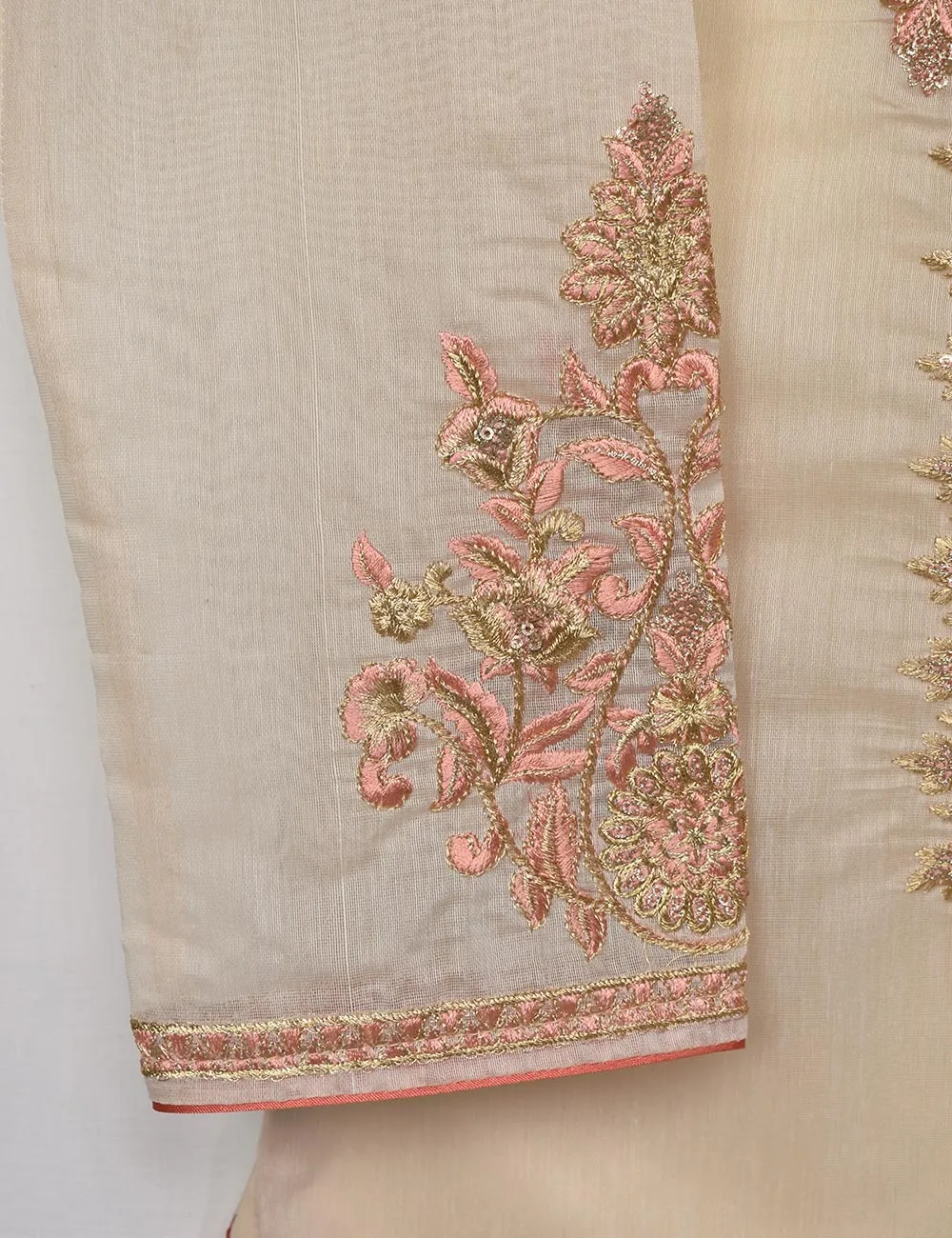 Semi Formal Paper Cotton Fabric Embroidered Stitched Kurti - Equinox (T20-040A-Skin)