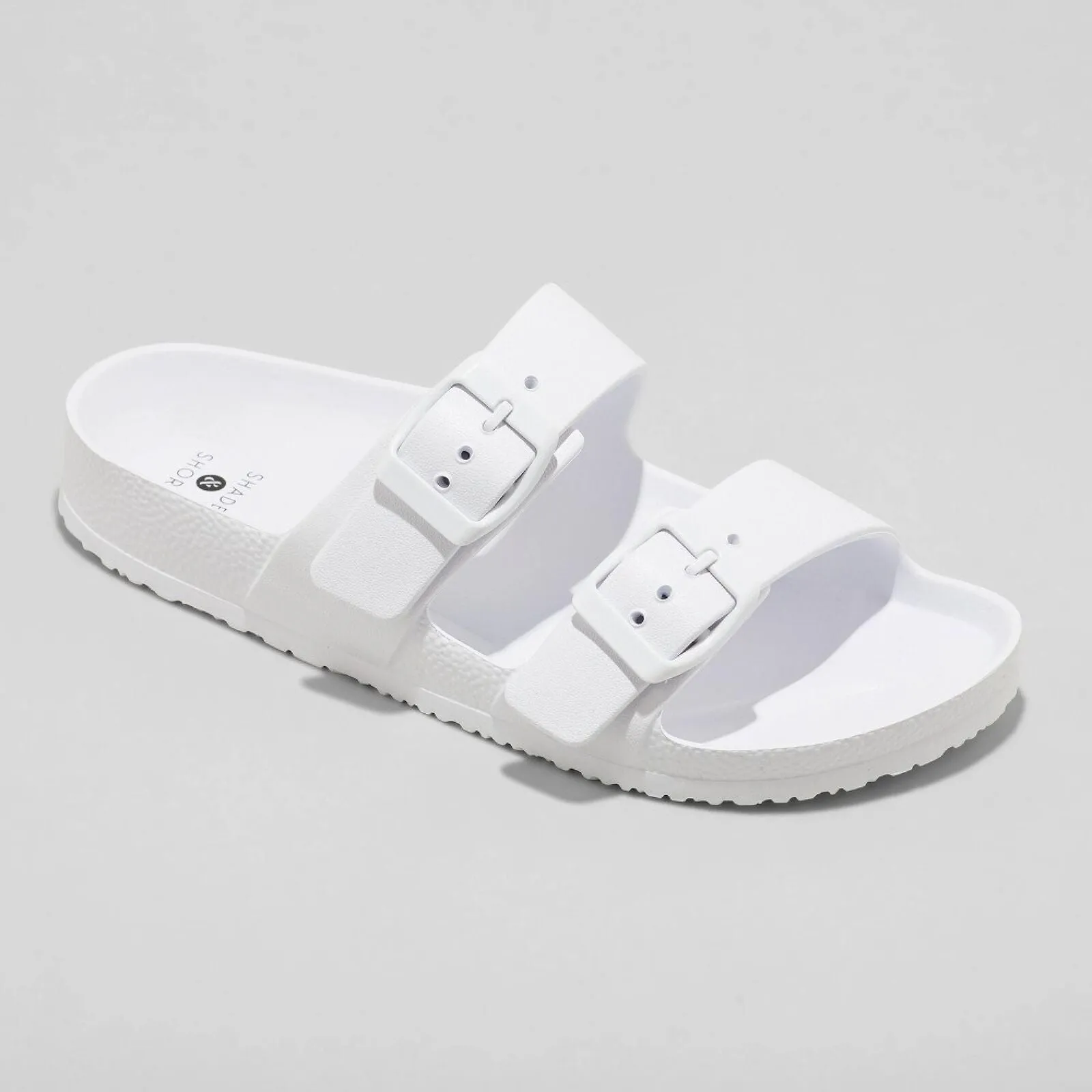 Shade & Shore Women's Neida EVA Two Band Footbed Slide Sandals 86509392 White 6