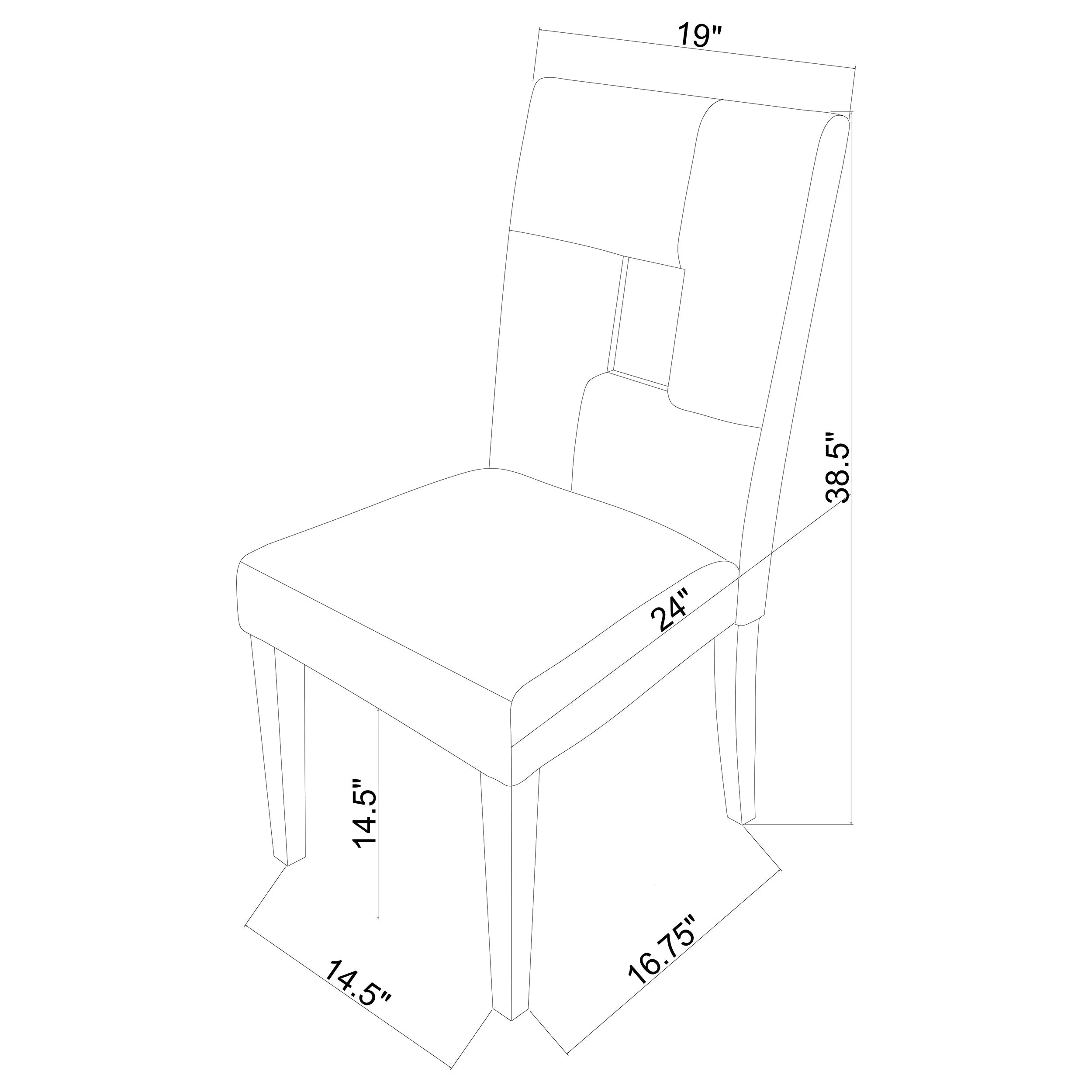 Shannon Upholstered Dining Side Chair Black (Set of 2)