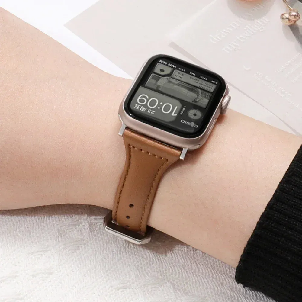Slim Leather Apple Watch Band | 38-49mm | Series 1-8 & SE | Women's Strap