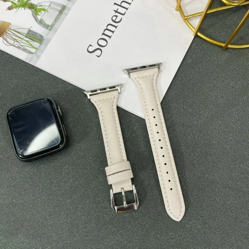 Slim Leather Apple Watch Band | 38-49mm | Series 1-8 & SE | Women's Strap