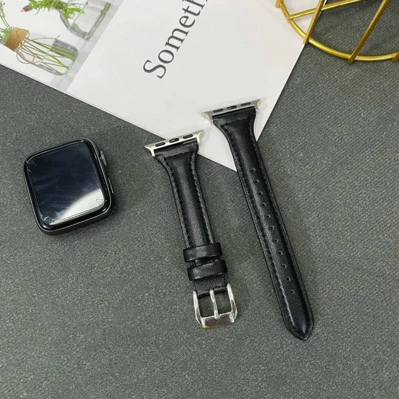 Slim Leather Apple Watch Band | 38-49mm | Series 1-8 & SE | Women's Strap
