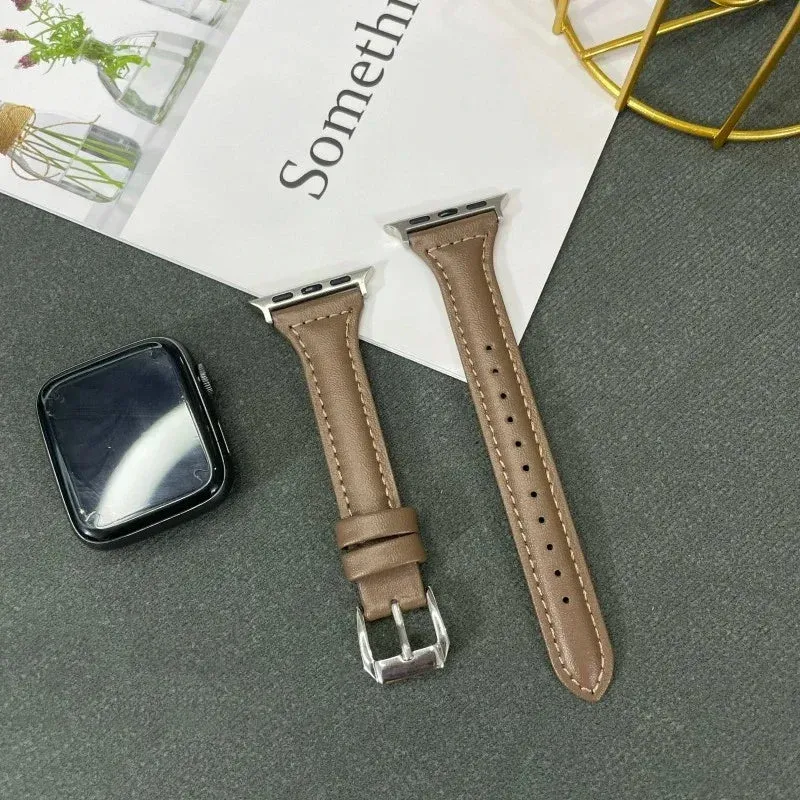 Slim Leather Apple Watch Band | 38-49mm | Series 1-8 & SE | Women's Strap