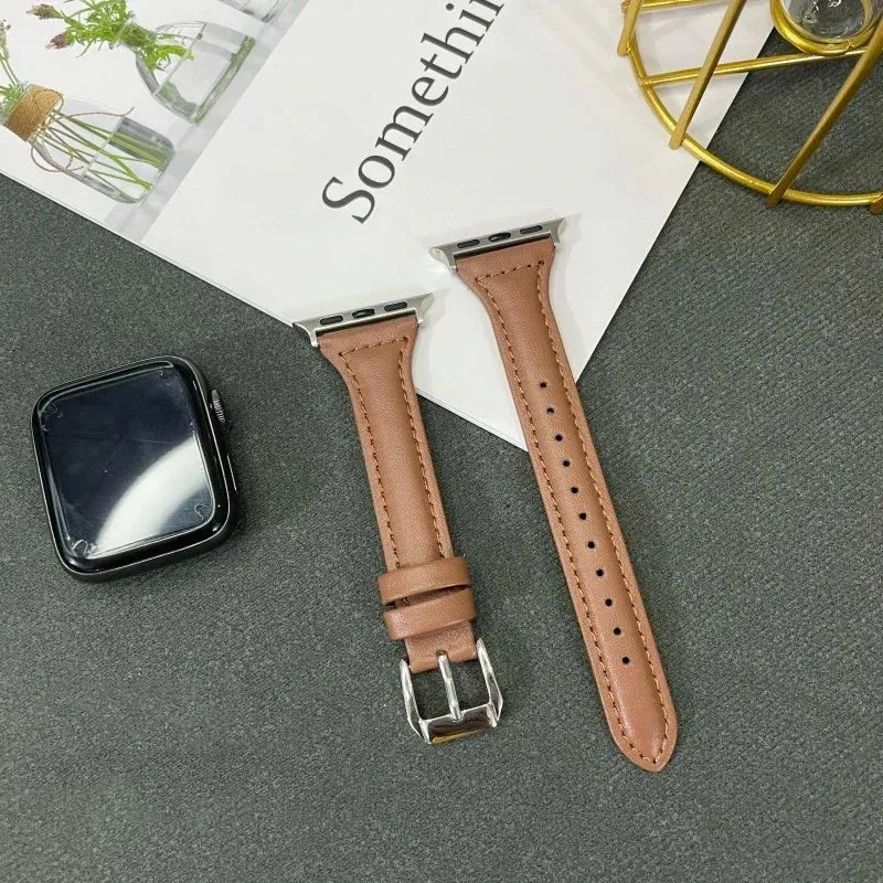 Slim Leather Apple Watch Band | 38-49mm | Series 1-8 & SE | Women's Strap