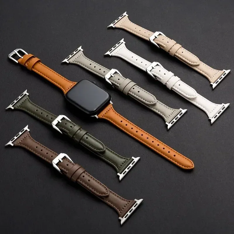 Slim Leather Apple Watch Band | 38-49mm | Series 1-8 & SE | Women's Strap
