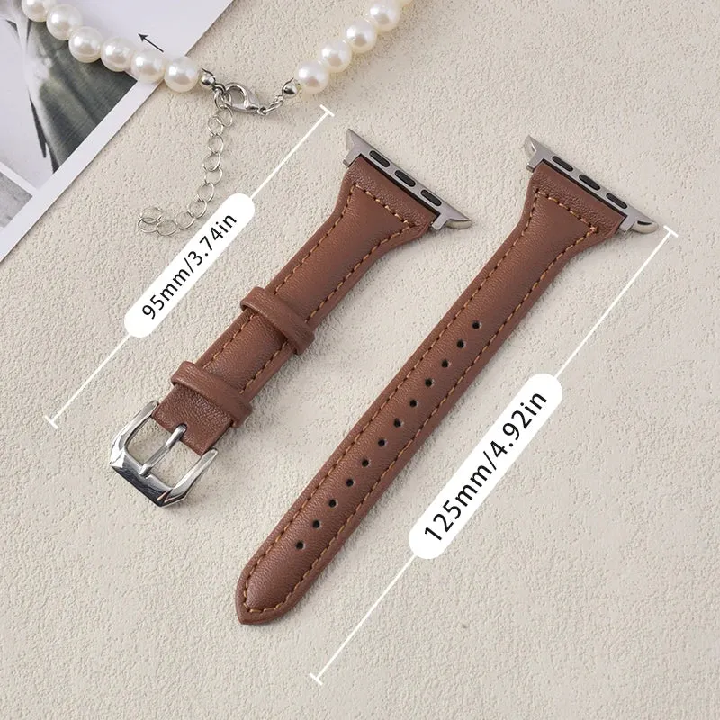 Slim Leather Apple Watch Band | 38-49mm | Series 1-8 & SE | Women's Strap