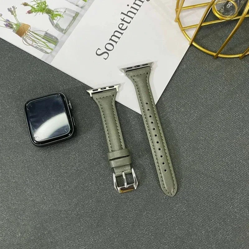 Slim Leather Apple Watch Band | 38-49mm | Series 1-8 & SE | Women's Strap