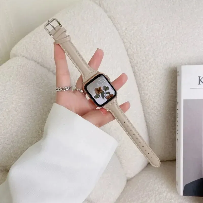 Slim Leather Apple Watch Band | 38-49mm | Series 1-8 & SE | Women's Strap