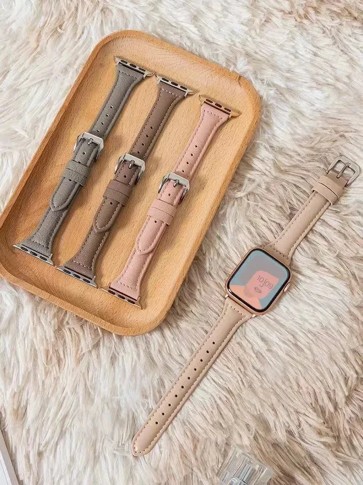 Slim Leather Apple Watch Band | 38-49mm | Series 1-8 & SE | Women's Strap