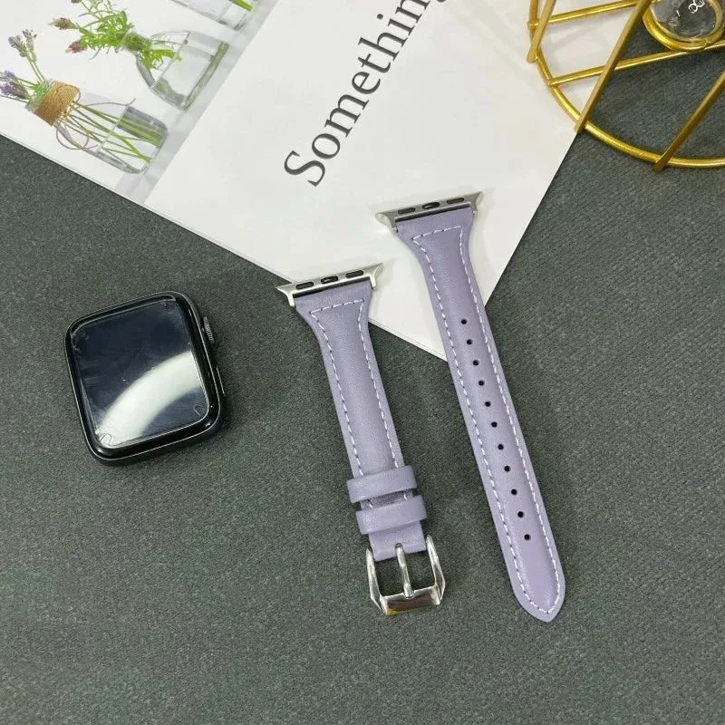 Slim Leather Apple Watch Band | 38-49mm | Series 1-8 & SE | Women's Strap