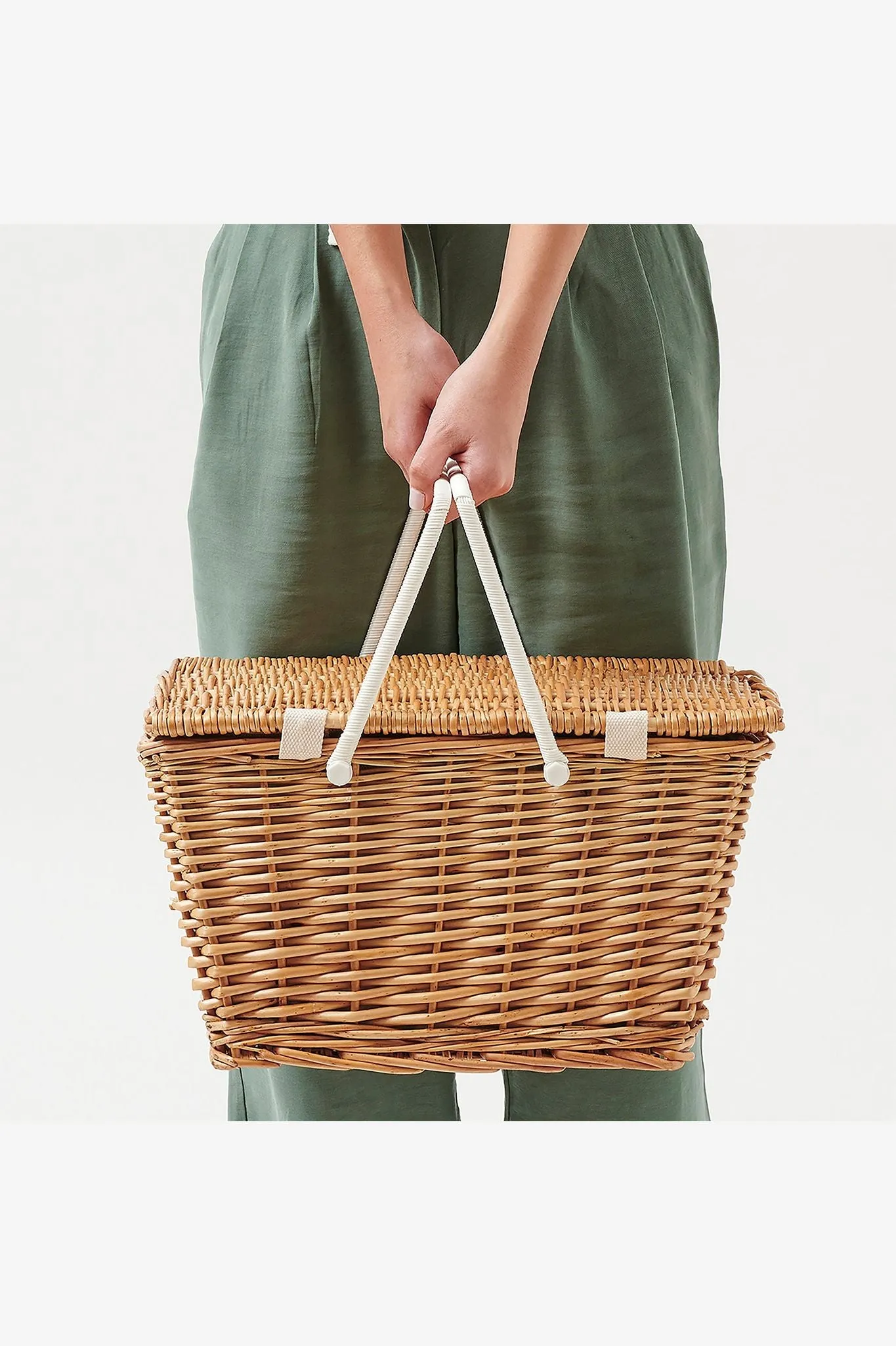SUNNYLIFE SMALL PICNIC BASKET NATURAL