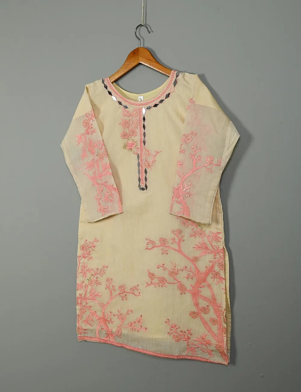 T20-039D-Skin - Poetic Aura - Semi Formal Embroidered  Kurti