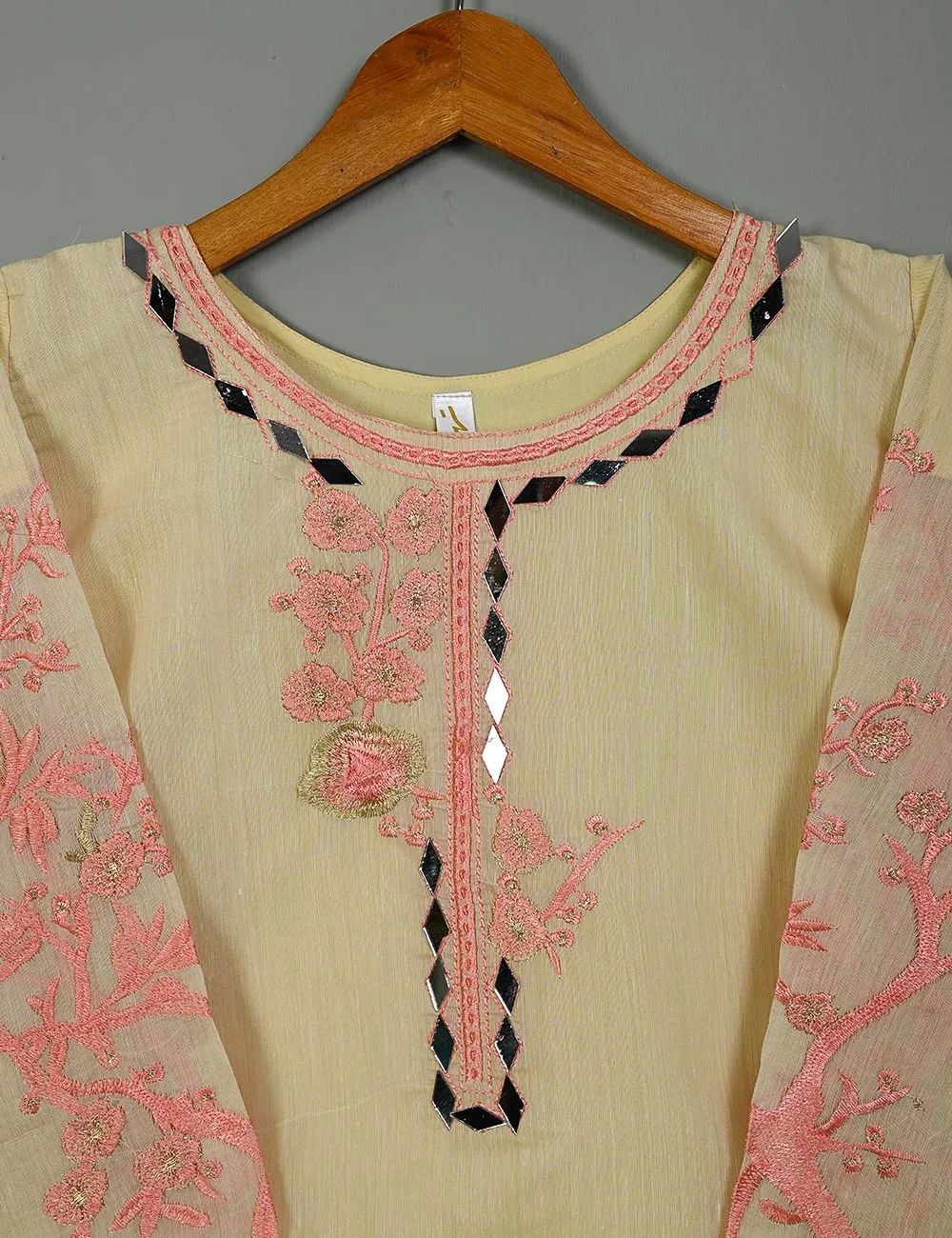 T20-039D-Skin - Poetic Aura - Semi Formal Embroidered  Kurti