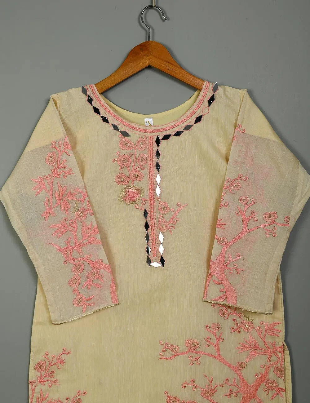 T20-039D-Skin - Poetic Aura - Semi Formal Embroidered  Kurti