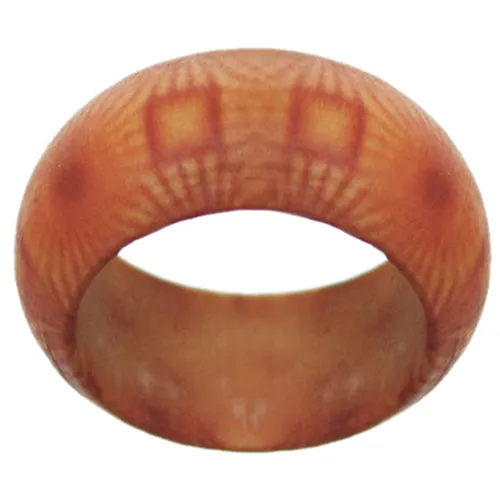 Tan Brown Burst of Flame Wooden Bohemian Ring
