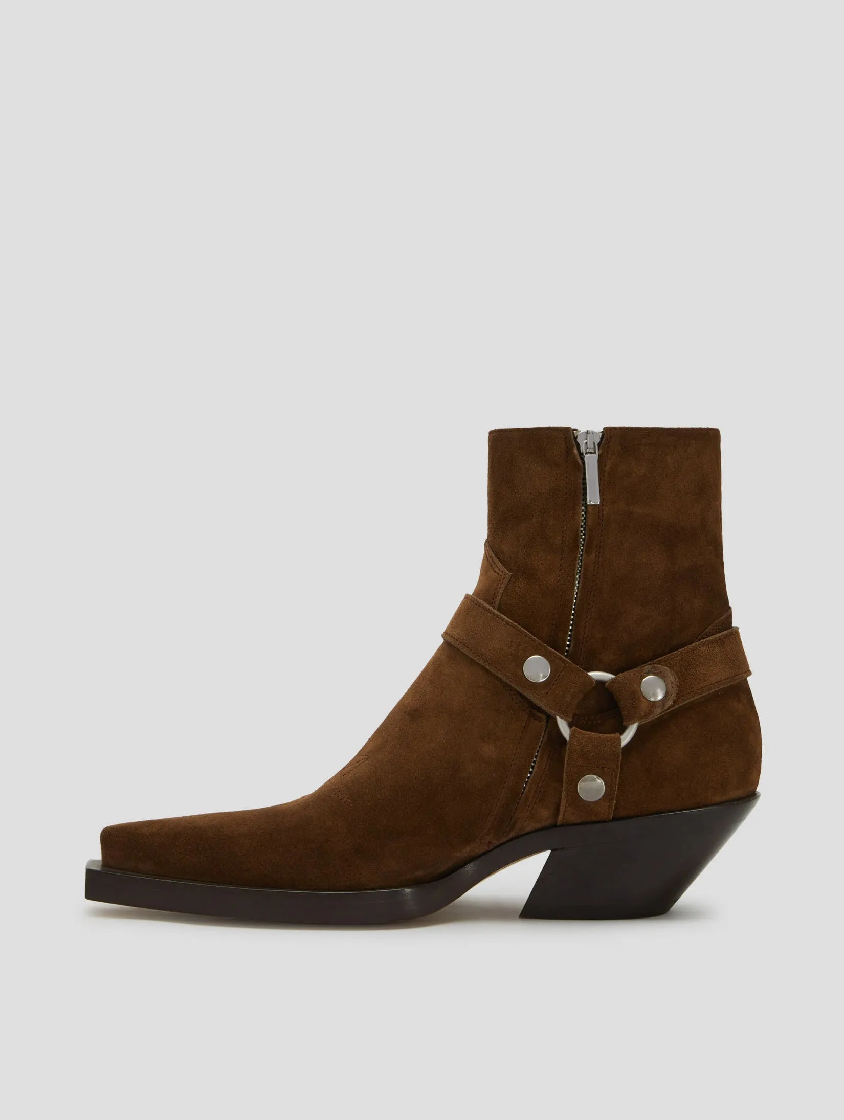 TERENCE HARNESS WESTERN BOOT IN ROCK SUEDE-Woman