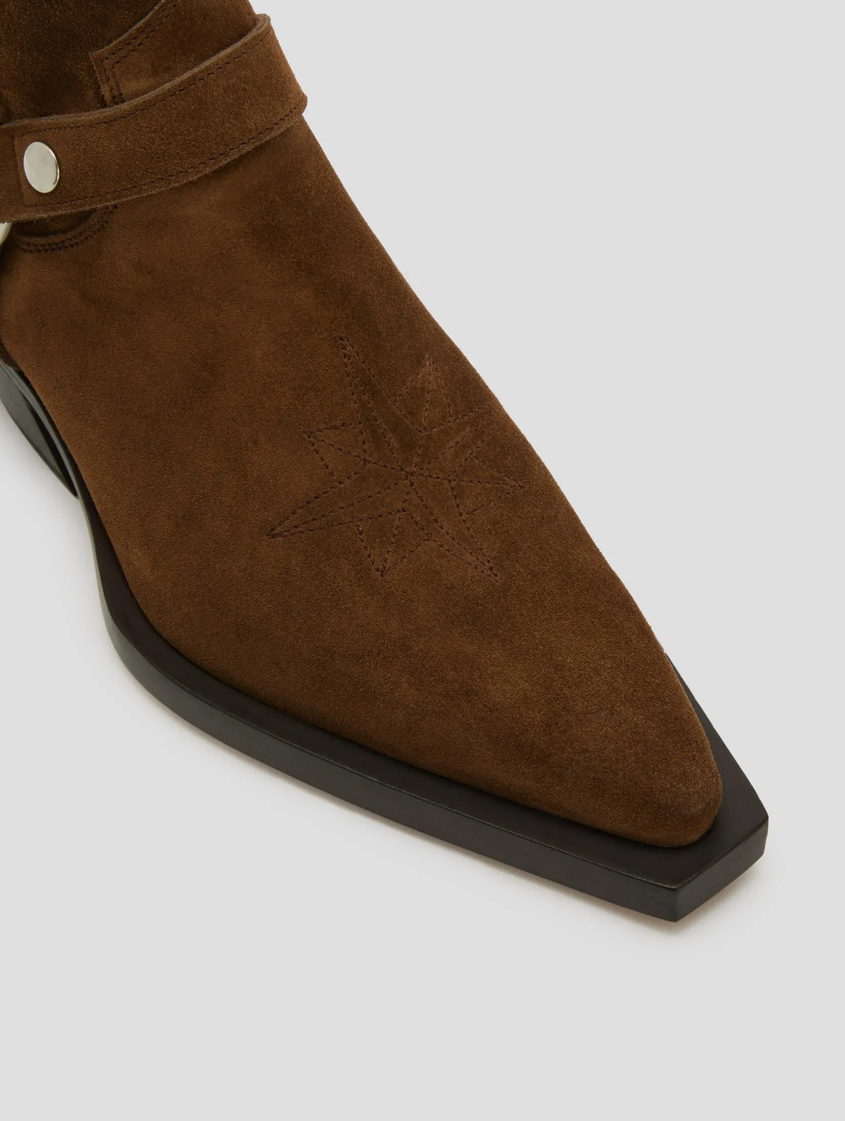 TERENCE HARNESS WESTERN BOOT IN ROCK SUEDE-Woman