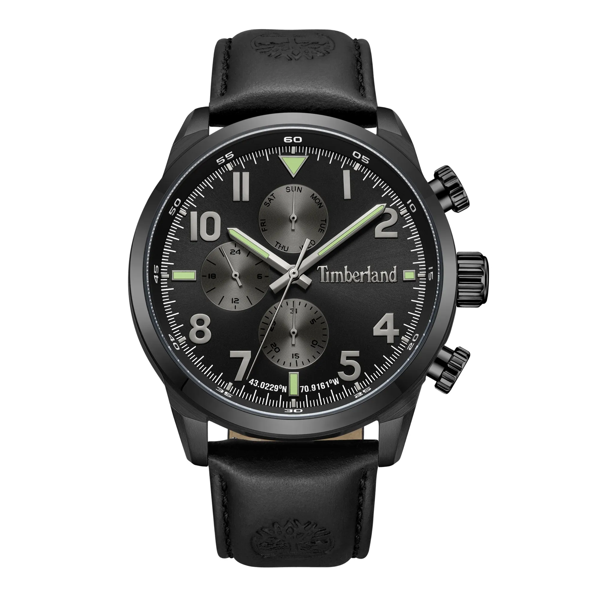 Timberland Henniker Ionic-Plated Stainless Steel & Leather Strap Watch