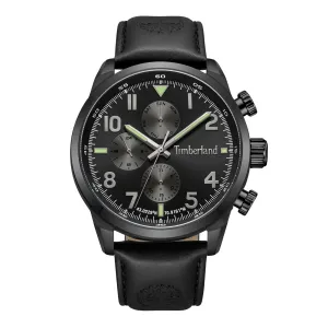 Timberland Henniker Ionic-Plated Stainless Steel & Leather Strap Watch