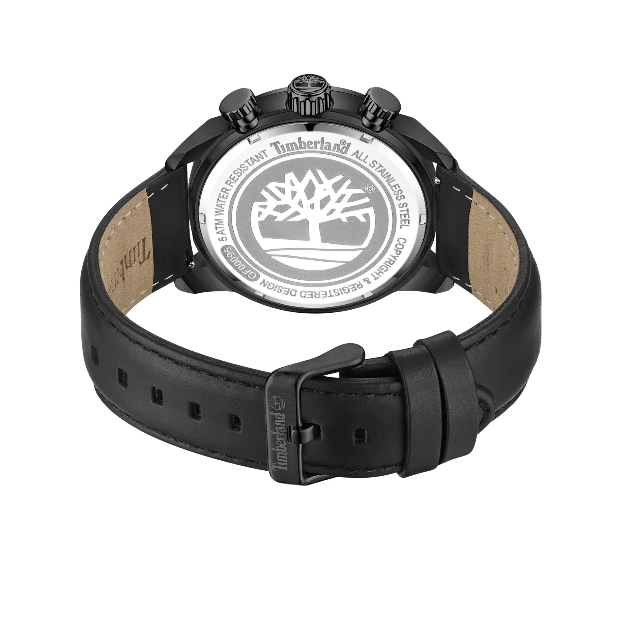 Timberland Henniker Ionic-Plated Stainless Steel & Leather Strap Watch