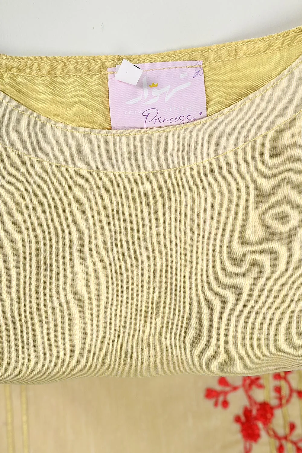 TKF-07-Skin - 3Pc Kids Paper Cotton Formal Stitched Dress