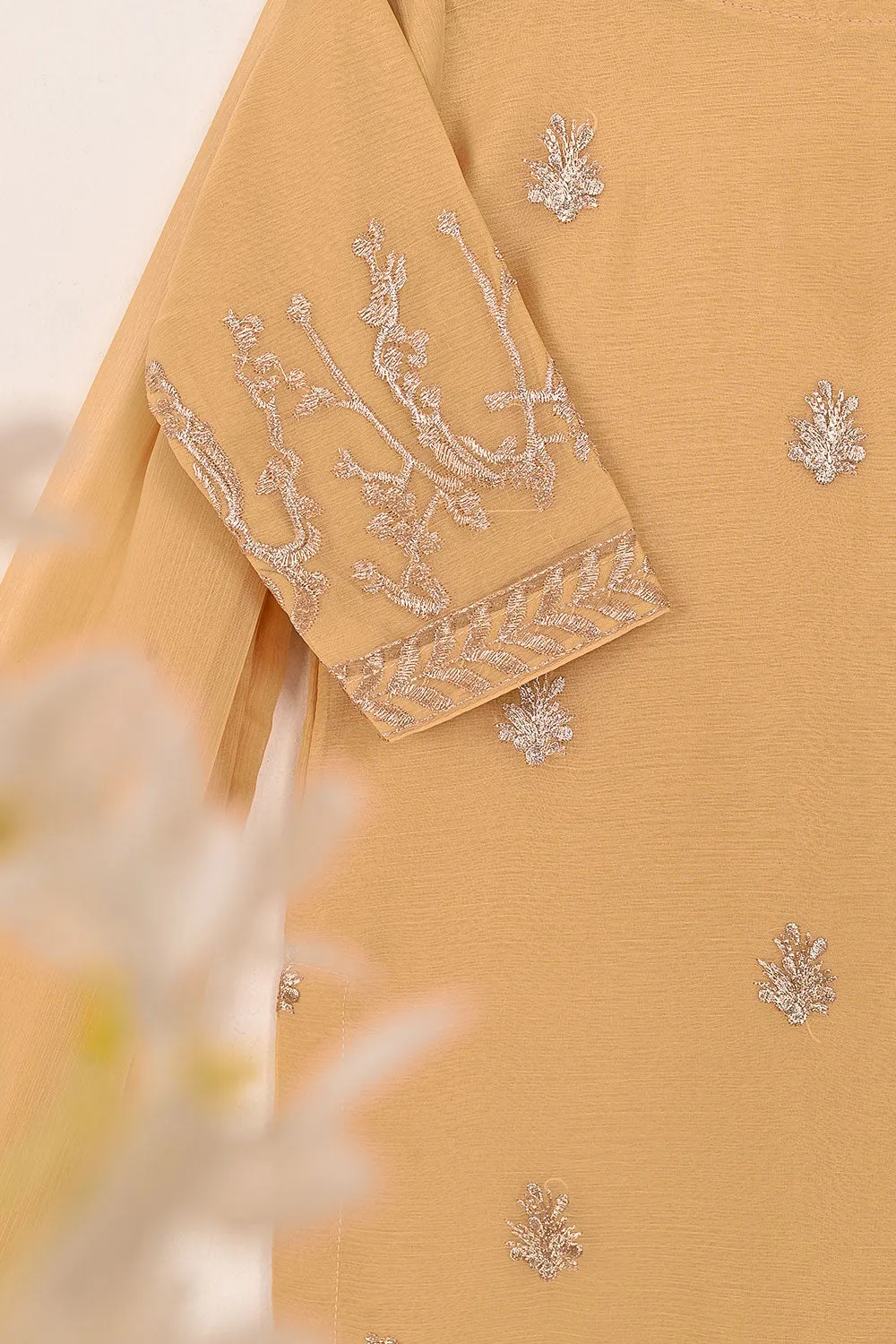 TKF-142-Skin - Kids 3Pc Chiffon Embroidered Formal Dress