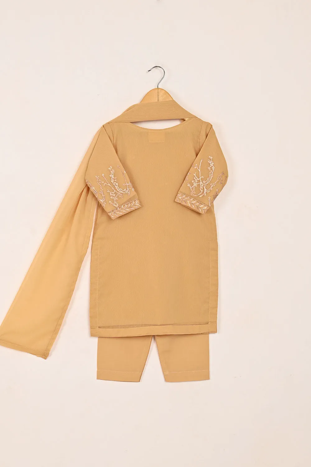 TKF-142-Skin - Kids 3Pc Chiffon Embroidered Formal Dress