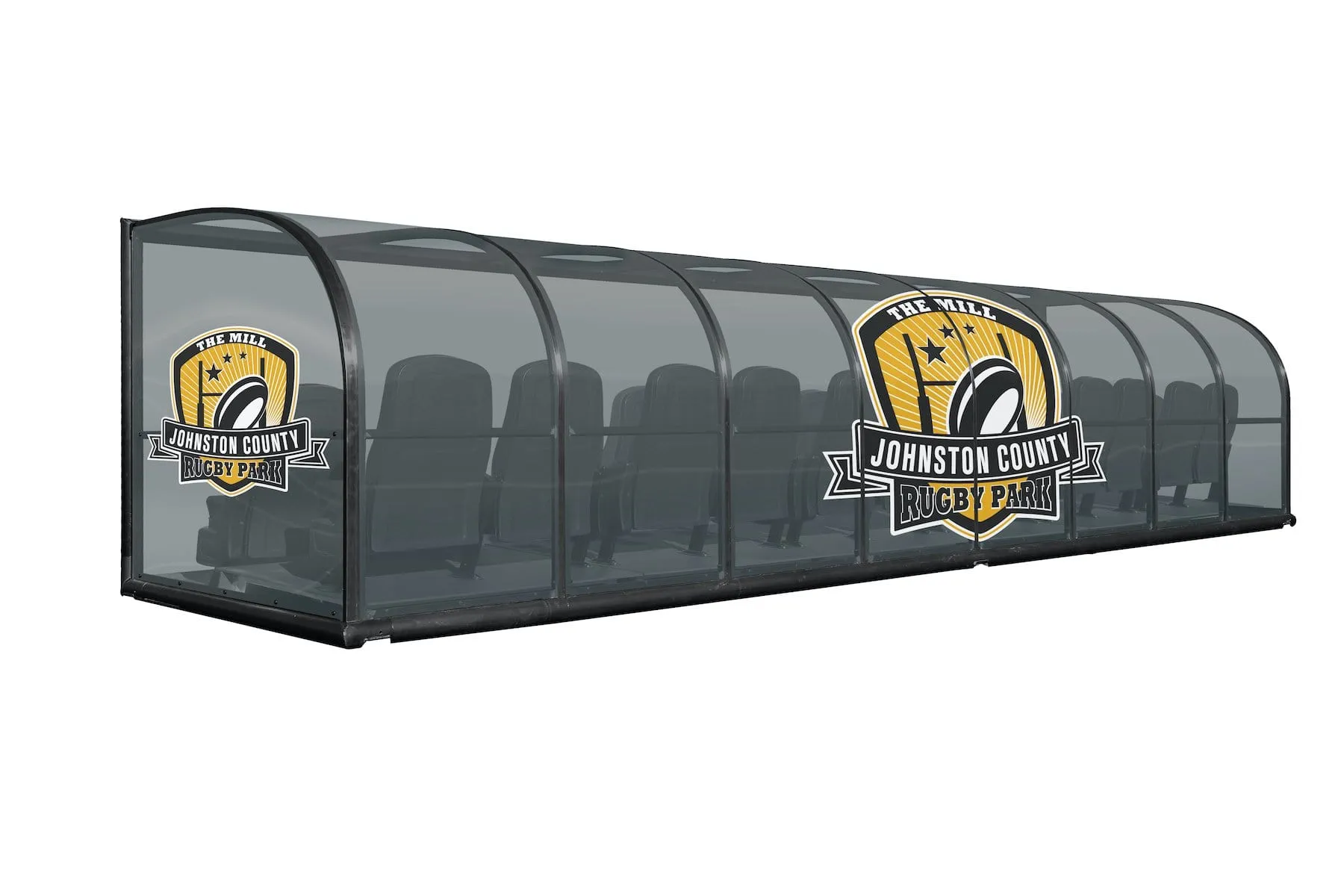 Two Row Portable Rugby Shelter with Luxury Seats