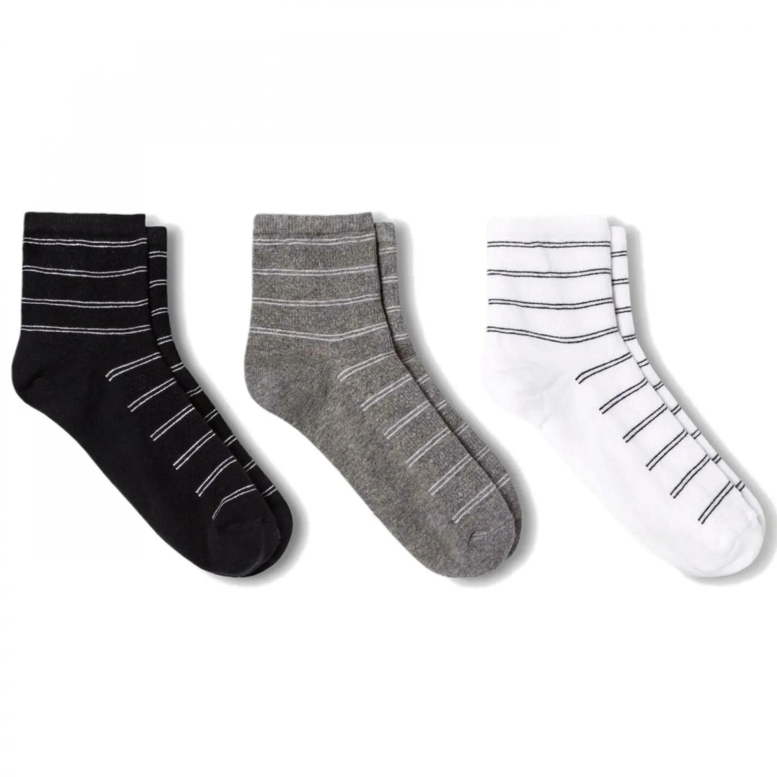 Universal Thread Women's 3 Pack Mini Stripe Ankle Socks