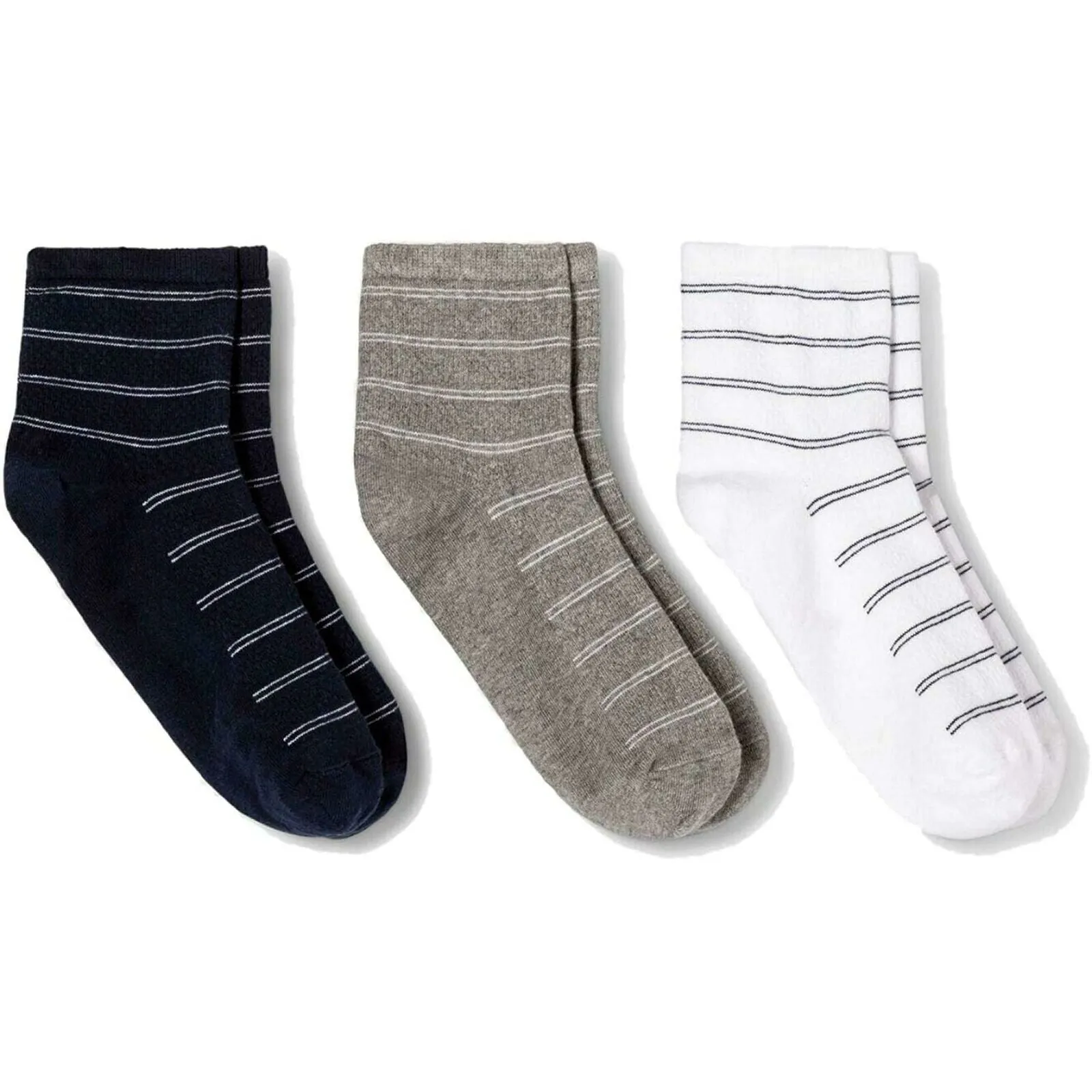 Universal Thread Women's 3 Pack Mini Stripe Ankle Socks