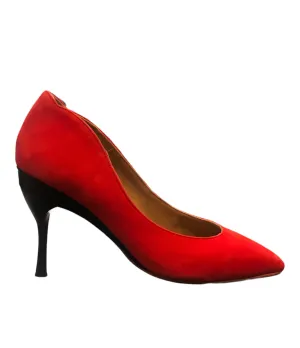 Valerie Poppy Red Nubuck Pump