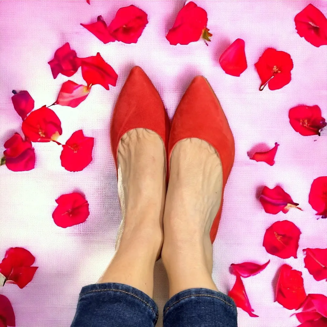 Valerie Poppy Red Nubuck Pump