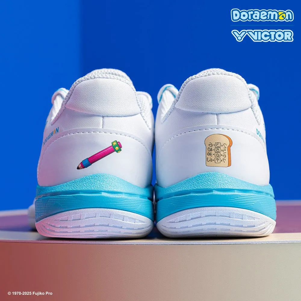 Victor X Doraemon P-DRMJR-A Junior Court Shoes [Bright White]