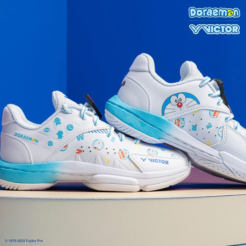 Victor X Doraemon P-DRMJR-A Junior Court Shoes [Bright White]