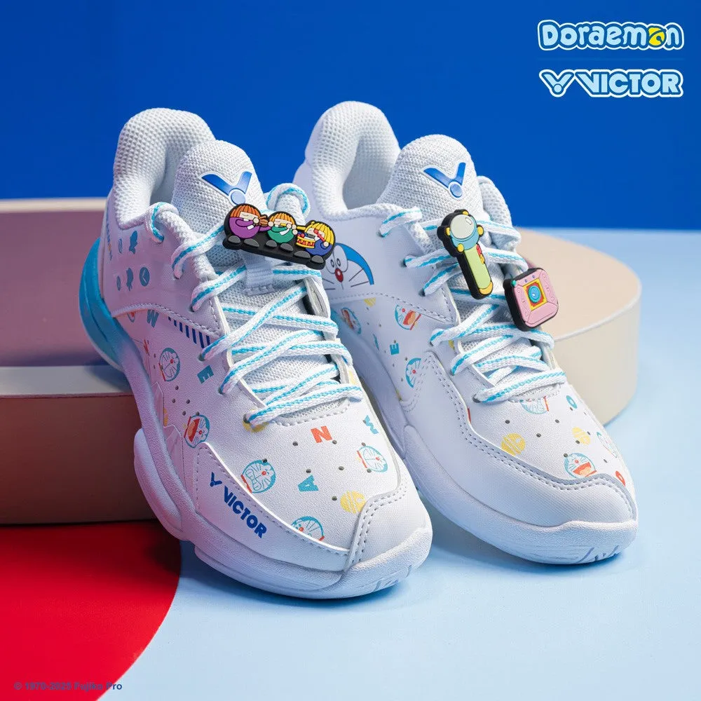 Victor X Doraemon P-DRMJR-A Junior Court Shoes [Bright White]