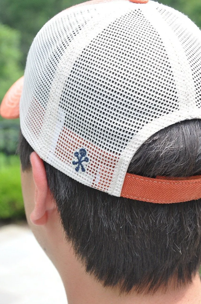 Vintage Bourbon Label Trucker Hat in Orange