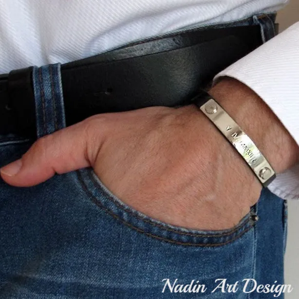 Wedding gift - Personalized Bracelet for Men