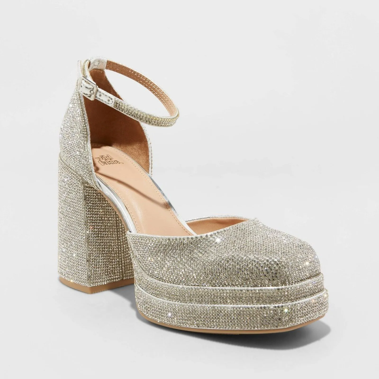 Wild Fable Women's Bianca Rhinestone Platform Pumps 88348327 Silver Gray 9.5M