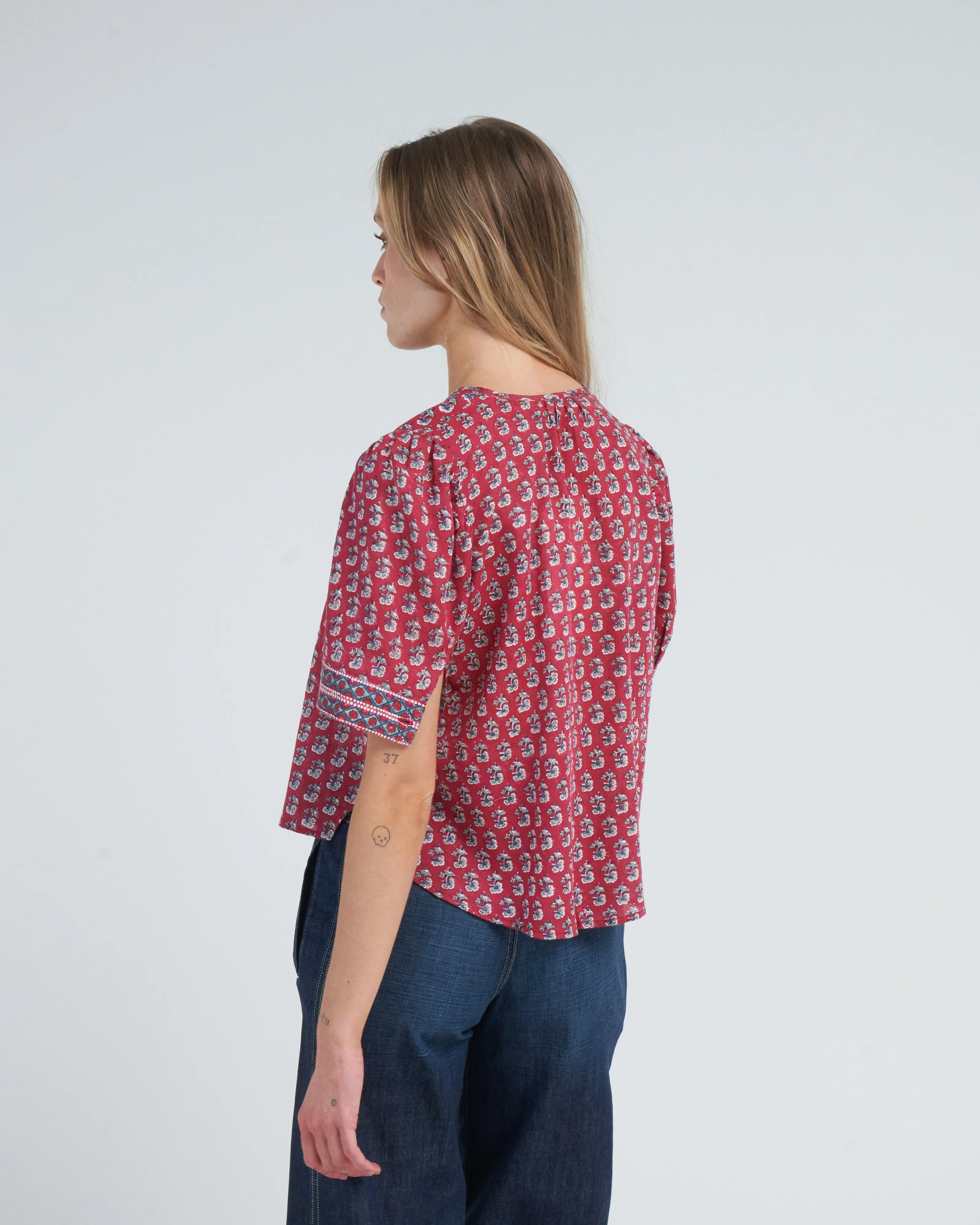 winona red currant shirt - red sangria