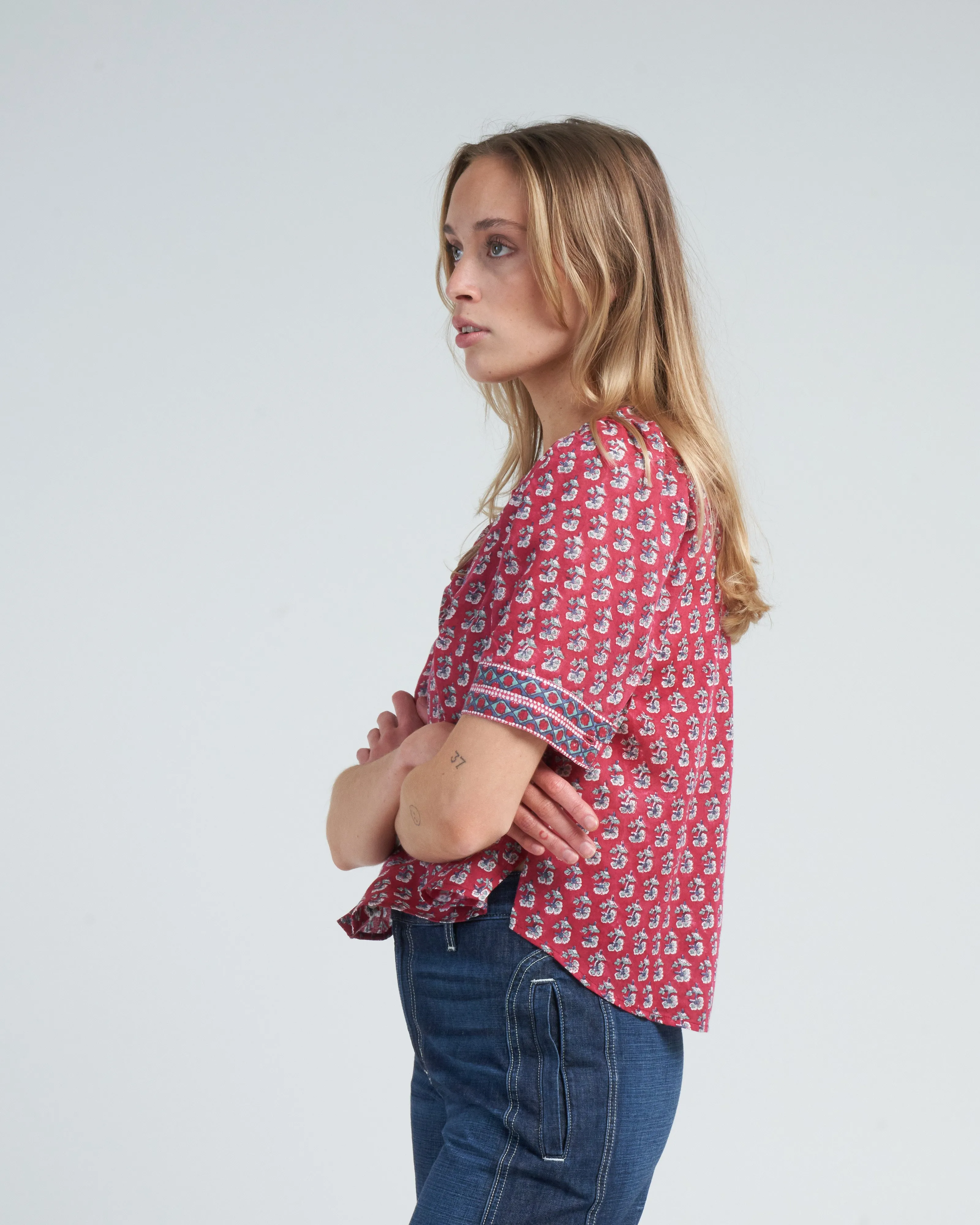 winona red currant shirt - red sangria