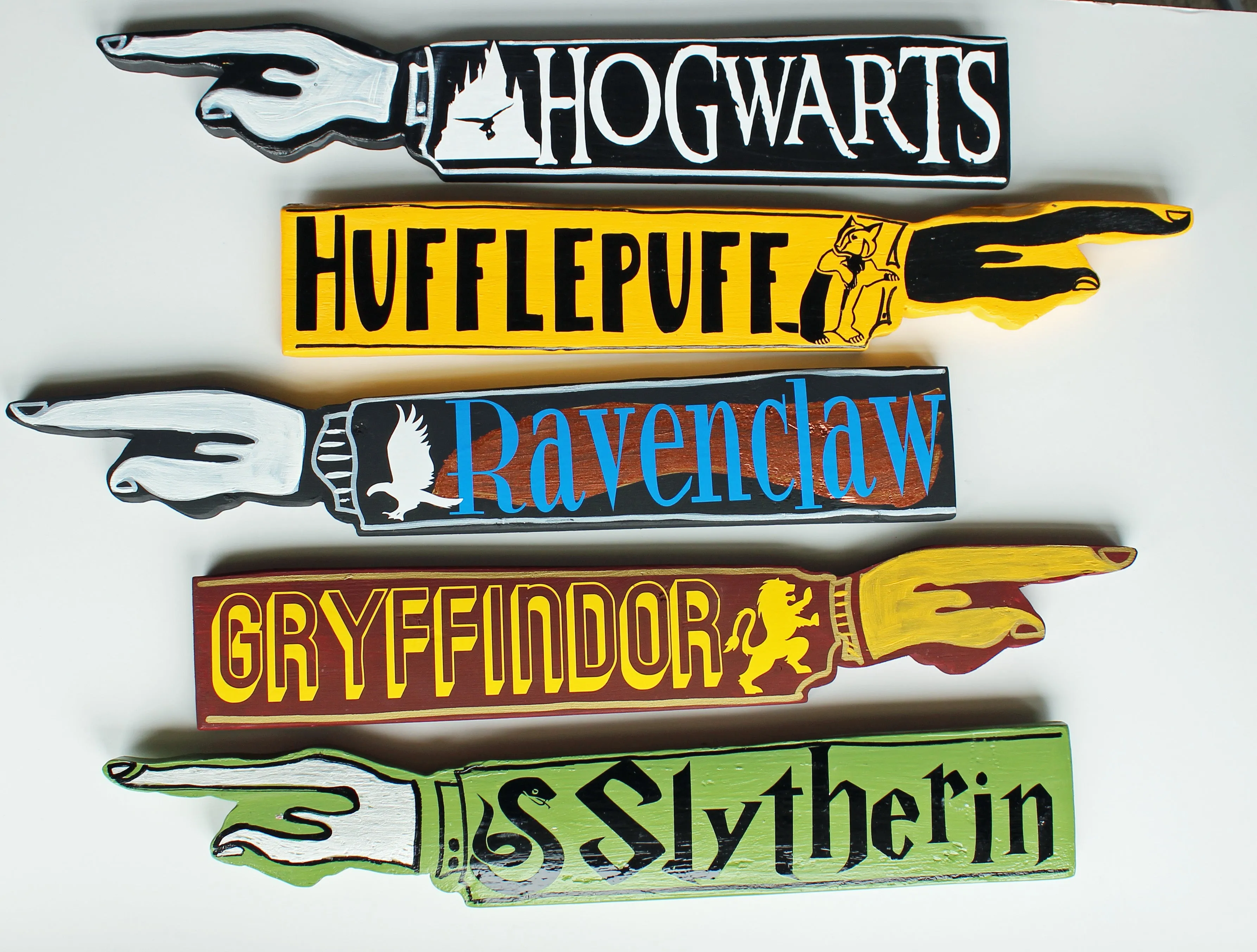 Wizard Houses Collection - wooden pointy finger signs