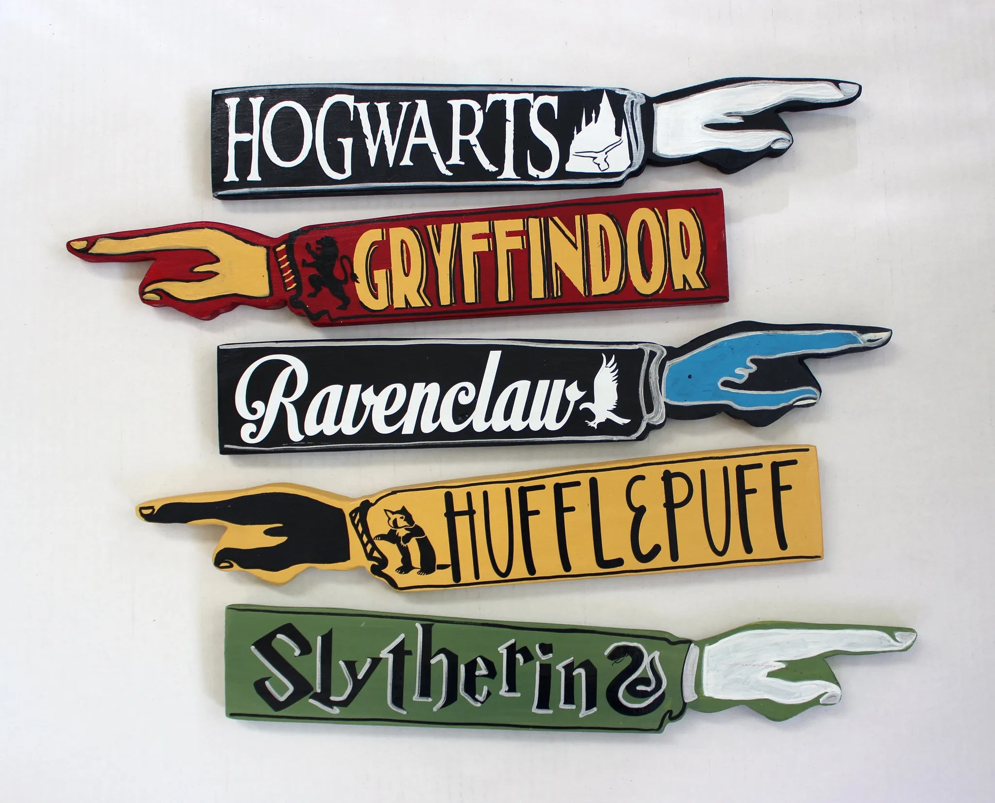 Wizard Houses Collection - wooden pointy finger signs