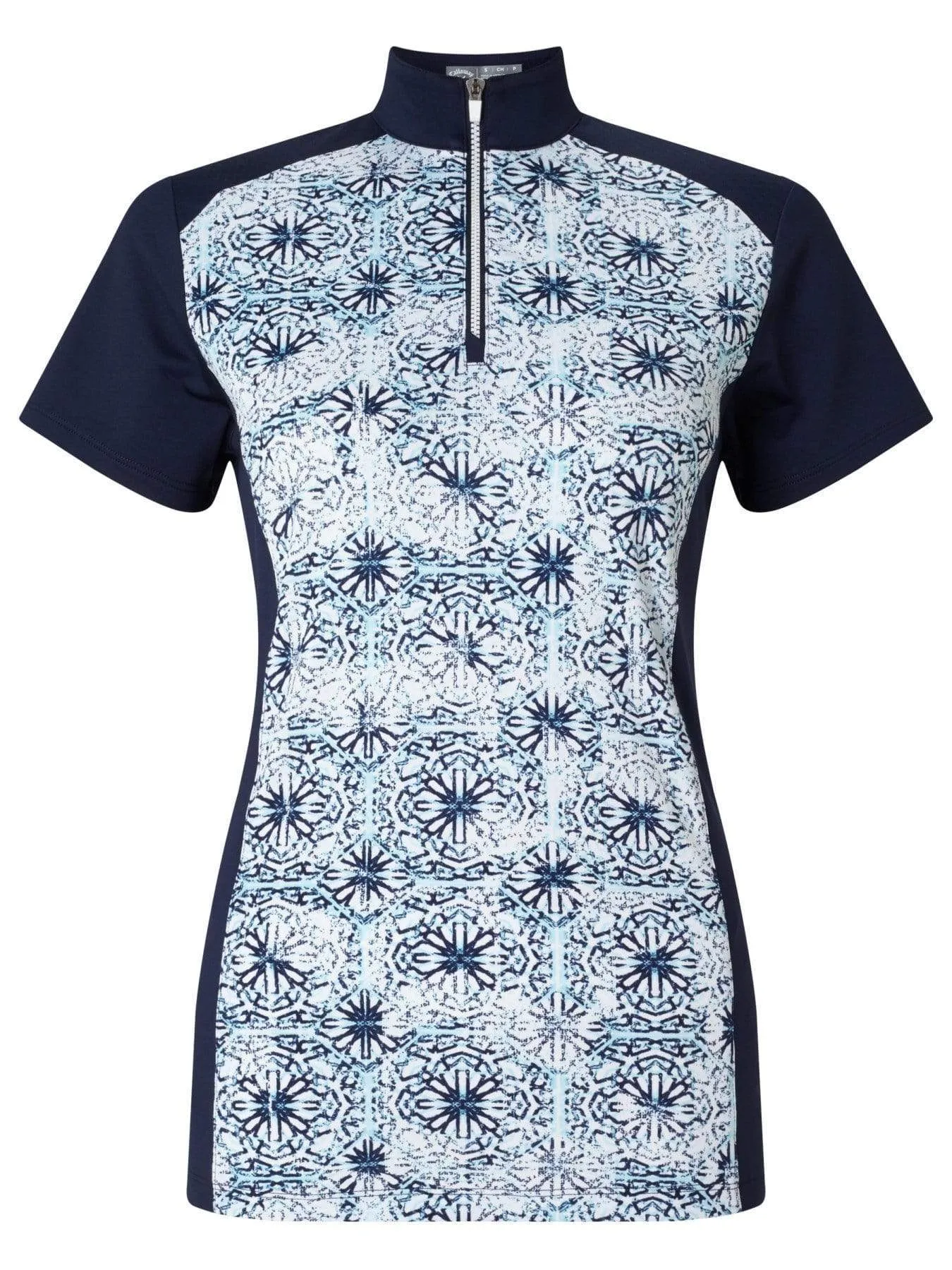 Womens Ventilated Kaleidoscope Mock Polo