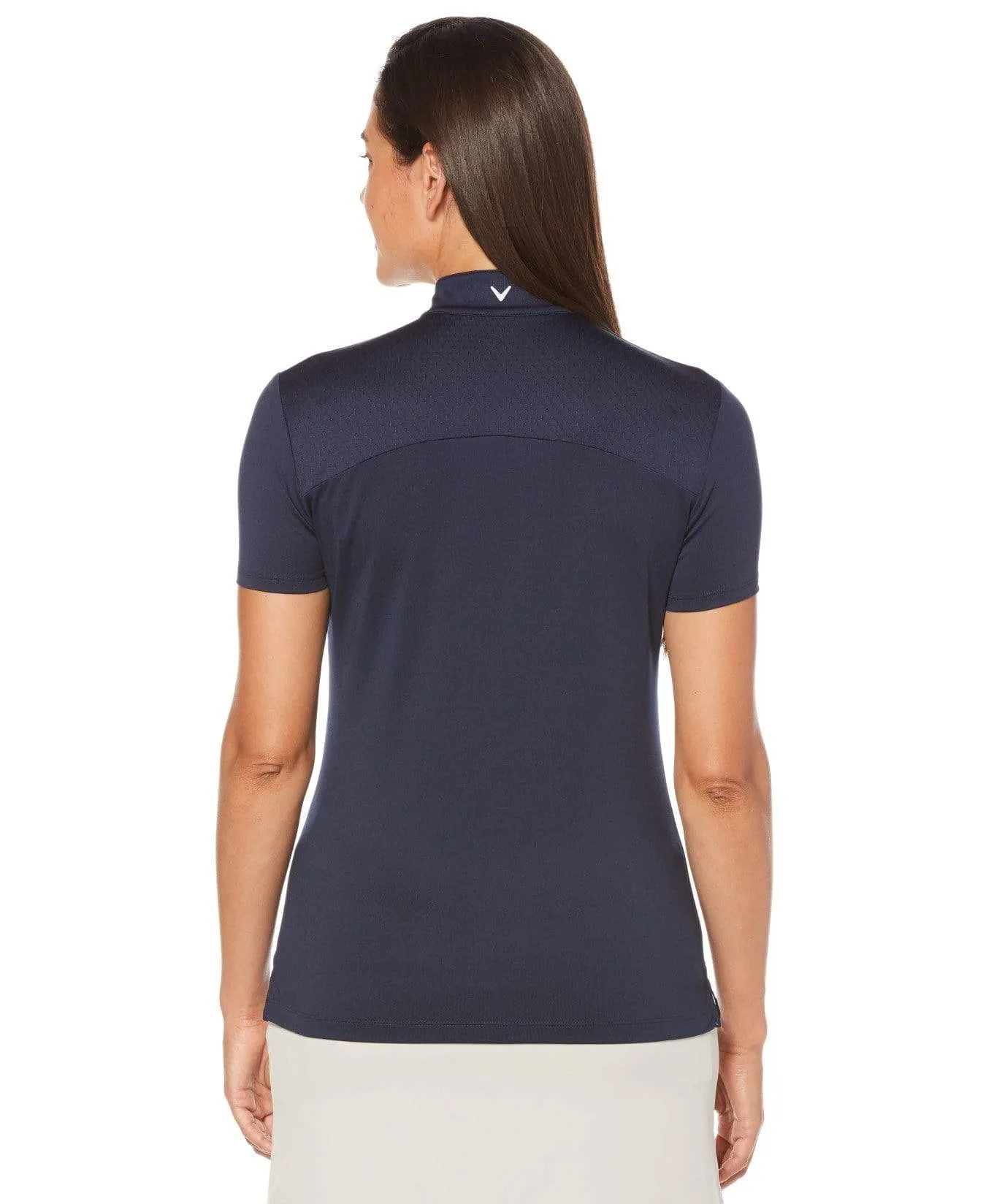 Womens Ventilated Kaleidoscope Mock Polo