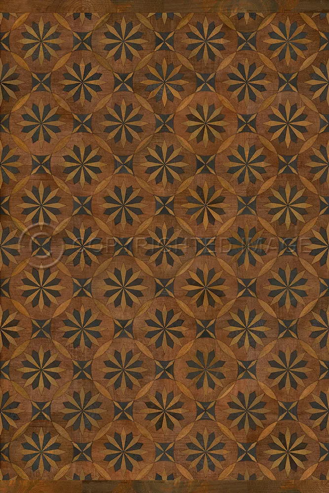 Wood Artisanry "Roycrofter - Time and Chance" Vinyl Floorcloth - Spicher & Co.