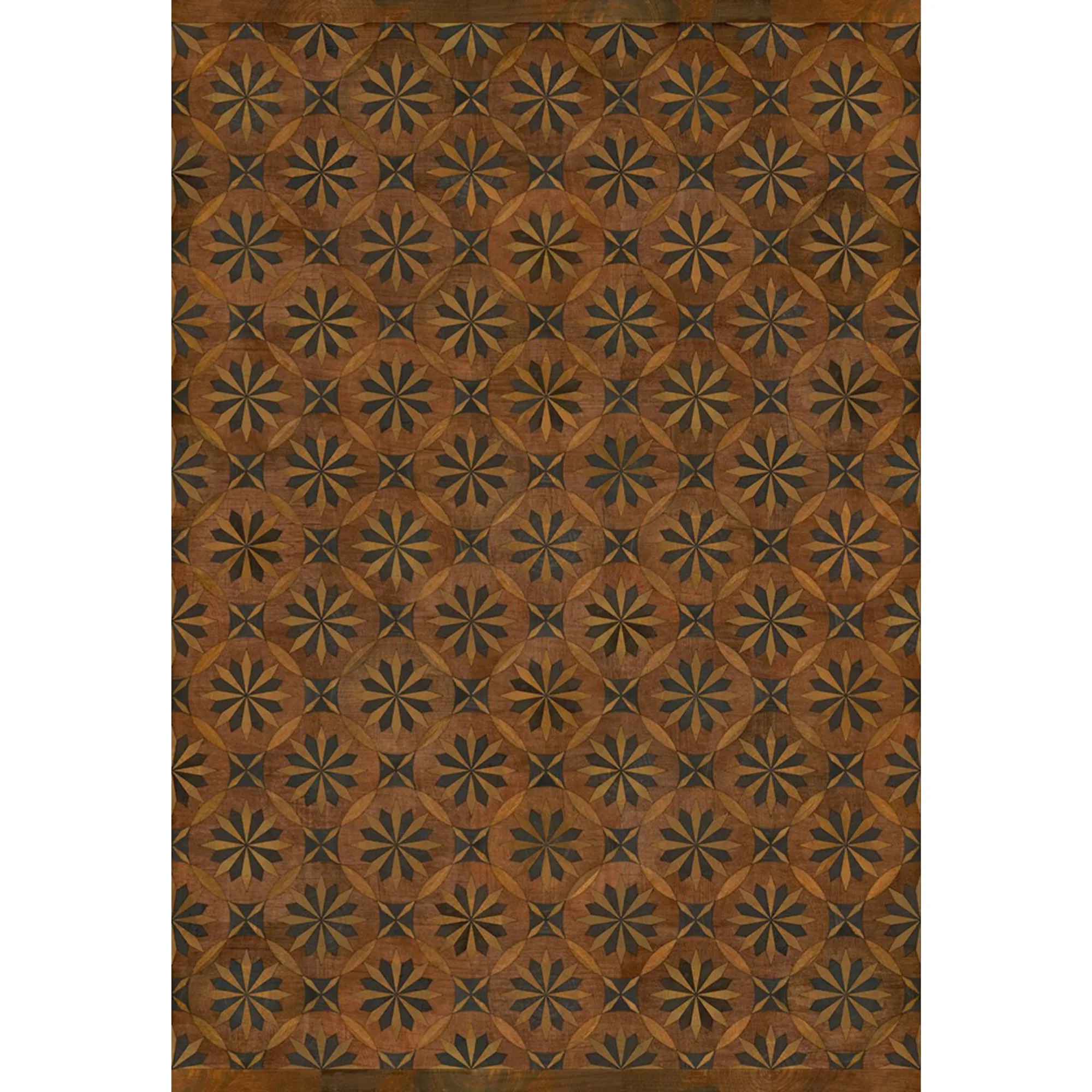 Wood Artisanry "Roycrofter - Time and Chance" Vinyl Floorcloth - Spicher & Co.
