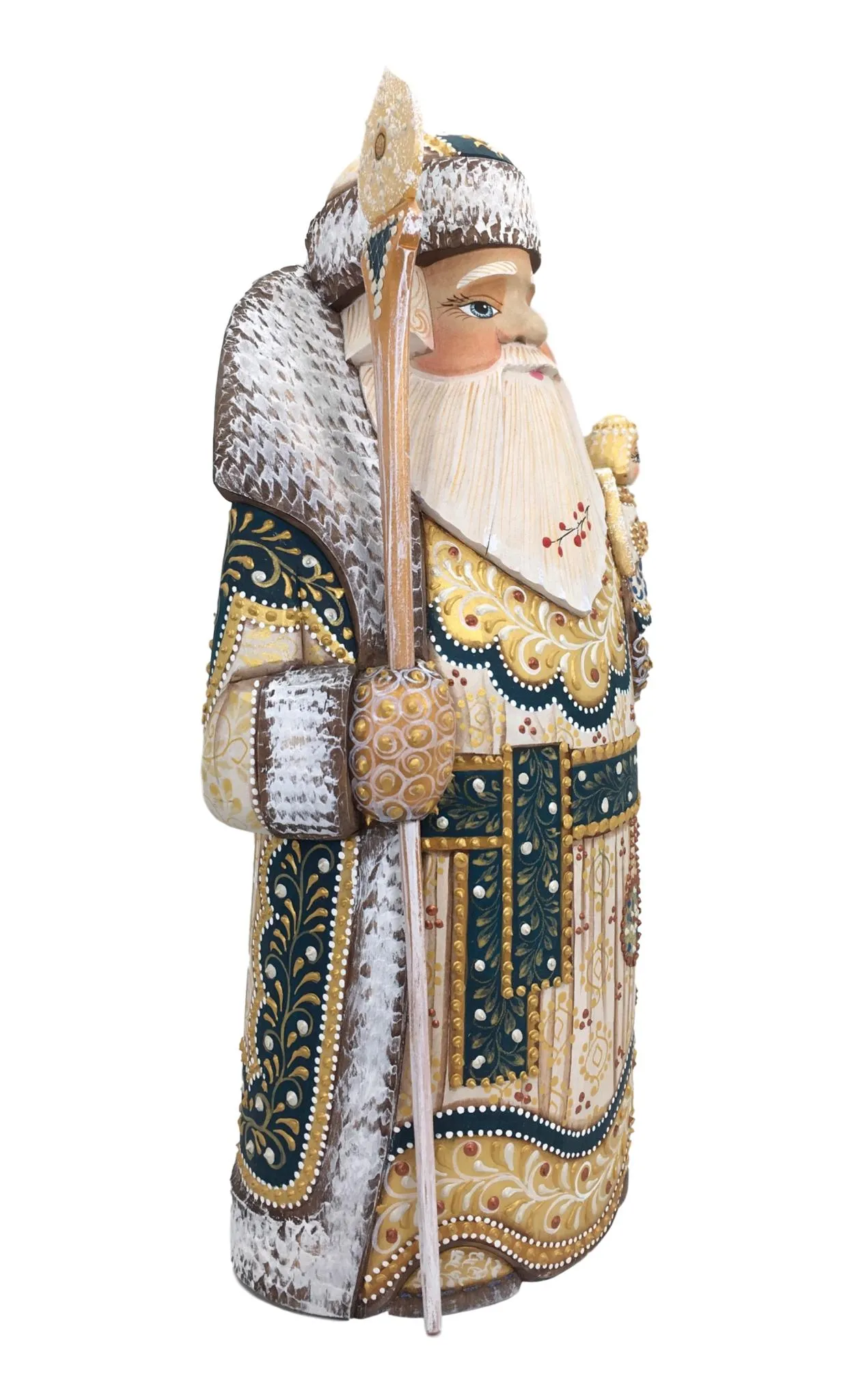 Wooden Grandfather Frost with angel